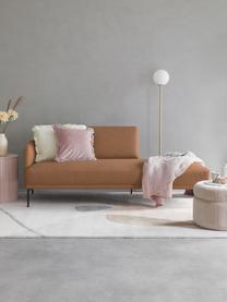 Chaise longue in tessuto con piedini in metallo Fluente, Rivestimento: 100% poliestere 35.000 ci, Struttura: legno di pino massiccio, , Piedini: metallo verniciato a polv, Tessuto color torrone, Larg. 202 x Prof. 85 cm, schienale a sinistra