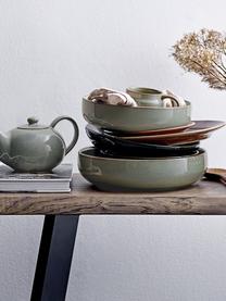 Saladier Pixie, Grès cérame, Tons verts, tons bruns, Ø 28 x haut. 7 cm