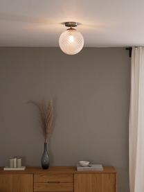 Lampada piccola da soffitto in vetro Lorna, Paralume: vetro, Baldacchino: metallo zincato, Trasparente, argentato, Ø 25 x Alt. 30 cm