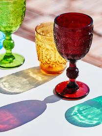 Komplet kieliszków do wina Syrah, 6 elem., Szkło, Różowy, niebieski, turkusowy, zielony, żółty, szary, Ø 9 x W 15 cm