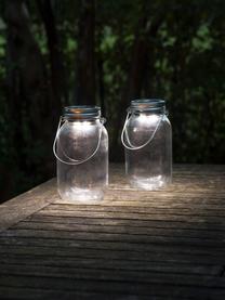 Solar outdoor lantaarn Bianca, Houder: glas, Deksel: verzinkt metaal, Transparant, Ø 10 x H 18 cm