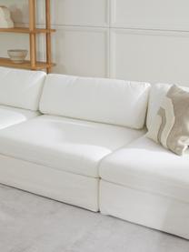 Canapé modulable 3 places Russell, Tissu blanc crème, larg. 309 x haut. 77 cm