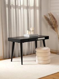 Psací stůl z masivního dřeva se zásuvkou Tova, Masivní mangové dřevo, lakované, Mangové dřevo, lakované černou barvou, Š 117 cm, H 60 cm