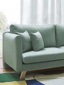 Sofa rozkładana z miejscem do przechowywania Triplo (3-osobowa), Tapicerka: 100% poliester, w dotyku , Nogi: metal lakierowany, Zielonomiętowa tkanina, S 216 x G 105 cm