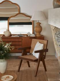 Loungefauteuil Sissi met Weens vlechtwerk, Frame: massief eikenhout, Zitvlak: rotan, Donker hout, B 58 x H 66 cm