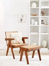 Fotel wypoczynkowy z plecionką wiedeńską Sissi, Stelaż: lite drewno dębowe, Rattan, drewno dębowe, ciemny lakierowany, S 58 x G 66 cm
