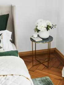 Kulatý mramorový odkládací stolek Alys, Deska stolu: zelený mramor Rám: lesklá zlatá, Ø 40 cm, V 50 cm