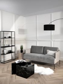 Samt-Sofa Fluente (2-Sitzer) mit Metall-Füßen, Bezug: Samt (Hochwertiger Polyes, Gestell: Massives Kiefernholz, FSC, Füße: Metall, pulverbeschichtet, Samt Hellgrau, B 166 x T 85 cm