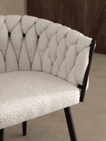 Bouclé fauteuil Molto, Bekleding: 100% polyester, Poten: gecoat metaal, Bouclé wit, B 63 x D 52 cm