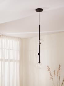 Lampa wisząca ze szkła Emily, Czarny, S 30 x W 90 cm