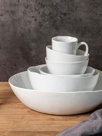 Kommen Porcelino met oneven oppervlak, 6 stuks, Porselein, bewust ongelijk, Wit, Ø 15 x H 8 cm