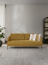 Sofa Fluente (3-Sitzer) mit Metall-Füßen, Bezug: 100% Polyester 115.000 Sc, Gestell: Massives Kiefernholz, FSC, Füße: Metall, pulverbeschichtet, Webstoff Ockergelb, B 196 x T 85 cm