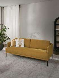 Sofa Fluente (3-Sitzer) mit Metall-Füßen, Bezug: 100% Polyester 115.000 Sc, Gestell: Massives Kiefernholz, FSC, Füße: Metall, pulverbeschichtet, Webstoff Ockergelb, B 196 x T 85 cm