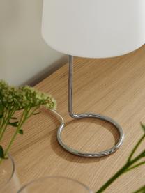 Lámpara de mesa Cade, Pantalla: tela, Cable: tela, Blanco, plateado, Ø 19 x Al 42 cm