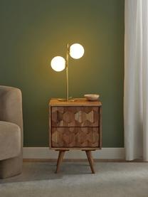 Lampada da tavolo in vetro opale Atlanta, Bianco, ottonato, Ø 15 x Alt. 45 cm