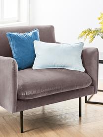 Fauteuil en velours avec pieds en métal Moby, Velours taupe, larg. 90 x prof. 90 cm