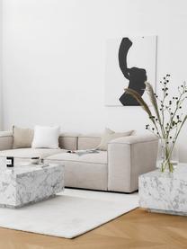 Tavolino da salotto vuoto effetto marmo Lesley, Pannello di fibra a media densità (MDF) rivestito con foglio di melamina, Bianco-grigio, Larg. 120 x Alt. 35 cm