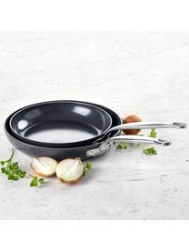 Bratpfannen Barcelona mit Antihaftbeschichtung, 2er-Set, Griffe: Edelstahl, beschichtet mi, Schwarz, Silberfarben, Ø 24 cm, Ø 28 cm