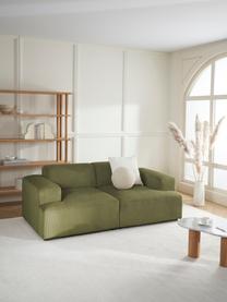 Corduroy bank Melva (2-zits), Bekleding: corduroy (92% polyester, , Frame: massief grenenhout, FSC-g, Poten: kunststof, Corduroy groen, B 198 x H 101 cm