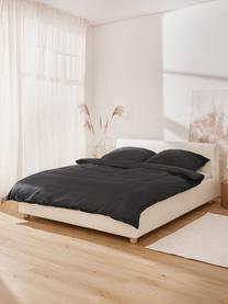 Lit matelassé en tissu bouclé Serena, Tissu bouclé blanc, 140 x 200 cm