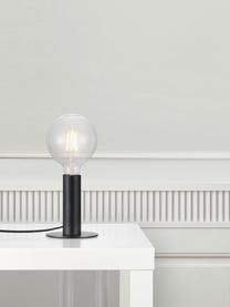 Petite lampe ampoule nue à poser en métal Dean, Laiton, laqué, Noir, Ø 13 x haut. 15 cm