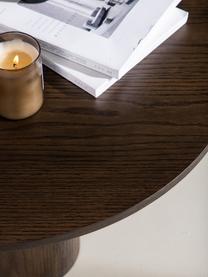 Okrągły stolik kawowy z drewna Olivia, Płyta pilśniowa średniej gęstości (MDF), Drewno naturalne lakierowane na ciemno, Ø 80 cm