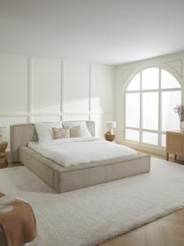 Čalúnená posteľ s úložným priestorom Lennon, Menčestrová béžová, Š 180 x D 200 cm