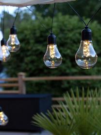 Outdoor LED lichtslinger Glow, 505 cm, 10 lampions, Lampions: kunststof, Fitting: kunststof, Transparant, zwart, L 505 cm