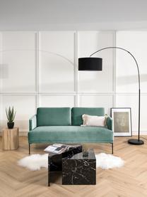 Divano 2 posti in velluto con piedini in metallo Fluente, Rivestimento: velluto (copertura in pol, Struttura: legno di pino massiccio, , Piedini: metallo verniciato a polv, Velluto verde chiaro, Larg. 166 x Prof. 85 cm