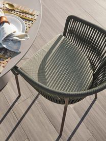 Gartenstuhl Yanet, Bezug: 100 % Polyester, Gestell: Metall, galvanisiert, Dunkelgrün, Webstoff Beige, B 56 x T 55 cm
