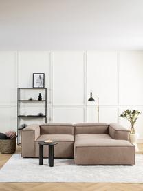 Modulo angolare Lennon, Rivestimento: 100% poliestere Con 115.0, Struttura: legno di pino massiccio, , Piedini: plastica, Tessuto marrone, Larg. 119 x Prof. 180 cm, chaise-longue a destra