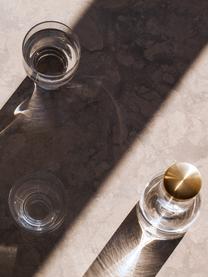 Karaffe Deluxe in Transparent mit goldenem Deckel, 1 L, Deckel: Metall, vermessingt, Transparent, H 29 cm, 1 L