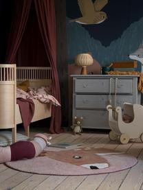 Okrągły dywan dziecięcy z bawełny Twilight, 100% bawełna, Blady różowy, brązowy, Ø 120 cm