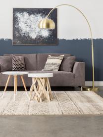 Grote booglamp Metal Bow in messing, Lampenkap: vermessingd metaal, Frame: vermessingd metaal, Lampvoet: steen met vermessingd met, Messingkleurig, B 170 x H 205 cm
