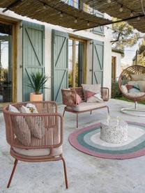 Garten-Loungesessel Nadin mit geflochtenem Seil, Gestell: Metall, verzinkt und lack, Bezug: Polyester, Altrosa, B 74 x T 65 cm