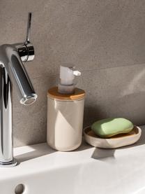 Set 6 accessori bagno Decent, Contenitore: polipropilene, Coperchio: bambù, Beige, legno chiaro, Set in varie misure