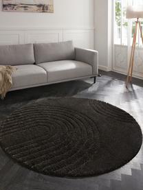 Alfombra redonda de pelo largo Norwalk, 100% polipropileno, Gris antracita, Ø 160 (Tamaño L)