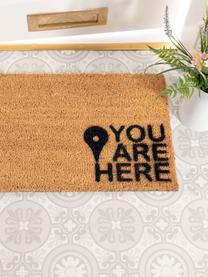 Paillasson You are here, Brun, larg. 40 x long. 60 cm