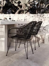 Polyratanová stolička s opierkami Costa, 2 ks, Čierna, Š 59 x H 58 cm