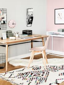 Vloerkleed van schapenvacht Oslo, glad, Bovenzijde: 100% schapenvacht, Onderzijde: 100% leer, chroomvrij gel, Crèmewit, B 60 x L 180 cm