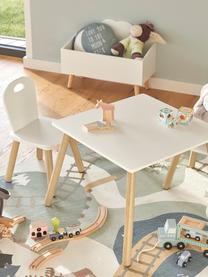 Set de mesa infantil Scandi, 3 pzas., Estructura: madera de pino con revest, Blanco, madera clara, Set de diferentes tamaños