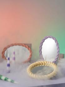 Ovale wandspiegel Braid met leliekleurige lijst, Lijst: polyresin, Pastelpaars, B 26 x H 35 cm