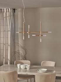 Lampada grande a sospensione a LED Gratia, Struttura: metallo zincato, Paralume: vetro acrilico, Baldacchino: metallo zincato, Dorato, bianco, Larg. 90 x Alt. 50 cm