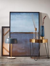 Ingelijste canvasprint Wrigley, Lijst: gecoat MDF, Afbeelding: canvas, Blauwtinten, goudkleurig, B 60 x H 90 cm