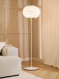 Velká stojací lampa z peří Eos, Bílá, Ø 45 cm, V 170 cm