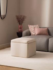 Pouf contenitore in velluto Winou, Rivestimento: velluto (poliestere) Il r, Velluto beige, Larg. 50 x Alt. 48 cm