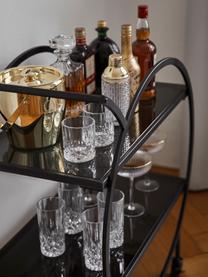 Desserte en métal avec plateau en verre Loft, Noir, larg. 74 x haut. 85 cm