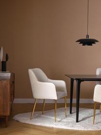 Samt-Armlehnstuhl Ava, Bezug: Samt (100 % Polyester) De, Beine: Metall, galvanisiert, Samt Hellbeige, B 57 x T 63 cm