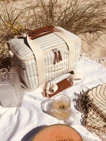 Koeltas Retro, 40% katoen, 40% polyester, 15% gerecycled PVC, 5% leer, Saliegroen, crèmewit, B 32 cm x H 20 cm