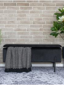 Sametová čalouněná lavice s úložným prostorem Woldorf, Černá, Š 95 cm, V 46 cm